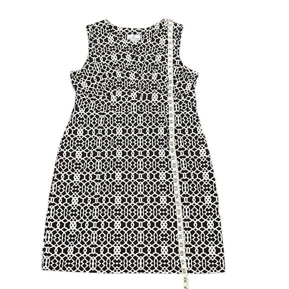 J. McLaughlin Brown and White Patterned Sleeveless Sheath Dress, Size L - Picture 8 of 9